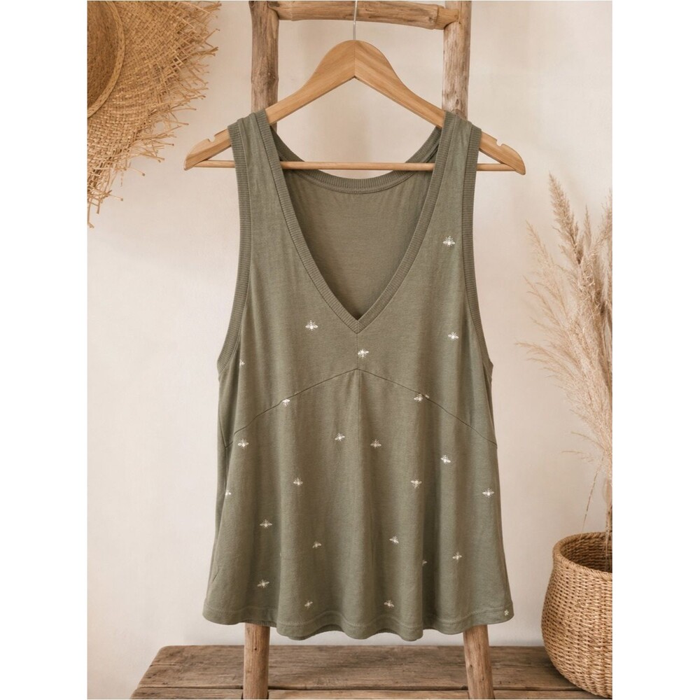 Womens Grey Graphic Bee Tank‎